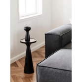 Drink End Table with Black Finish-Black