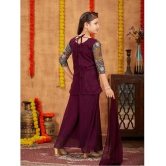 Aarika Wine Georgette Girls Kurta and Sharara Set ( Pack of 1 ) - None