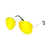 HR Styles Imported UV Protected Polycarbonate Aviator Night Vision Sunglasses for Driving Yellow - Freesize