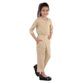 Kids Cave - Beige Crepe Girls Jumpsuit ( Pack of 1 ) - None