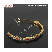 Lykaa Diamond Kundan Headband Elegant Tiara Indian Wedding Hair Accessories For Women - 1 Pcs - Gold