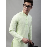 Jompers Mens Green Embroidered Kurta Only-XXL / Green