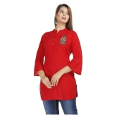 JC4U - Red Rayon Womens Straight Kurti ( Pack of 1 ) - M