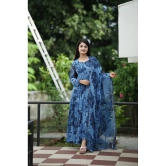 A TO Z CART Navy Blue Flared Georgette Womens Stitched Ethnic Gown ( Pack of 1 ) - None