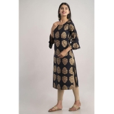 MAUKA - Black Rayon Womens Straight Kurti ( Pack of 1 ) - None