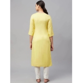 AMIRAS INDIAN ETHNICWEAR - Yellow Rayon Womens Straight Kurti ( Pack of 1 ) - None