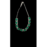 Stunning Emerald and Diamond Tennis Necklace