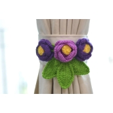 Hand Crafted Crochet Curtain Tiebacks Purple