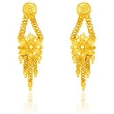 LUV FASHION Golden Drop Earrings ( Pack of 1 ) - Golden