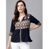 Pannkh Crepe Regular Tops - Navy Single - M