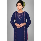 HAYA - Navy Rayon Womens Straight Kurti ( Pack of 1 ) - None