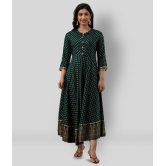 Lee Moda - Green Rayon Womens Flared Kurti ( Pack of 1 ) - M