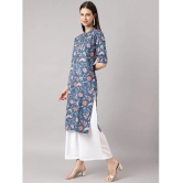 Divena - Blue Cotton Womens Straight Kurti ( Pack of 1 ) - None