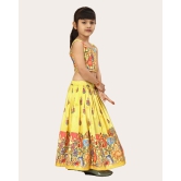 Girls Rayon Silk Fully Stitched Lehenga Choli | Bandhani Print MultiColor Lehenga Choli Set-Yellow / 3 Years-4 Years