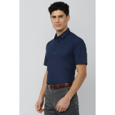 Men Navy Regular Fit Formal Half Sleeves Formal Shirt