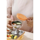The Ultimate 4-Compartment Leak-Proof Seals 750ml Stainless Steel Lunch Box with 150ml Bowl-Green