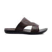 ASIAN Brown Mens Leather Slipper - None