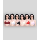 Kiran Enterprises Pack of 6 Cotton Non Padded Womens Push Up Bra ( Multi Color ) - 30B