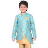 Ahhaaaa Ethnic Wear Sherwani Kurta and Pyjama Set For Kids and Boys (Sky Blue, 2-3 Years) - None