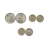 PE- One Rupee - Half Rupee - Quater Rupee - 1947 Rare Coins Of India - Total 3 Coins  - Tiger Coins