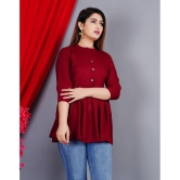 SIPET - Maroon Rayon Womens Empire Top ( Pack of 1 ) - None