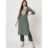 AMIRA'S INDIAN ETHNICWEAR - Green Straight Cotton Women's Stitched Salwar Suit ( Pack of 1 ) - None