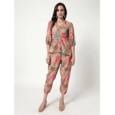 Zima Leto Womens Digital Printed Patchwork Style Top With Pant Set - None