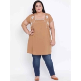 Oxolloxo Women Brown Solid Embroidered Tunic