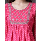 Stylum Georgette Printed A-Line Womens Kurti - Pink ( Pack of 1 ) - None