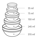 Borosil Stackable Serving Bowls | Oven & Microwave Safe | Transparent | Set of 6 Pcs