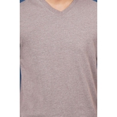 Men's Irown Brown Melange V-Neck T-Shirt