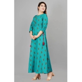 NUPITAL - Turquoise Rayon Womens Anarkali Kurti ( Pack of 1 ) - None