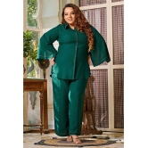 PrettyPlus by Desinoor.com Green Embellished Palazzo Top Set - None