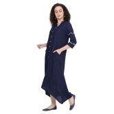 Antaran Rayon Navy A- line Dress - M