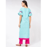 Pannkh - Blue Rayon Flex Womens Straight Kurti ( Pack of 1 ) - None