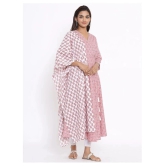 miravan Pink Cotton Anarkali Kurti - XL