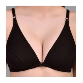 Zourt - Black Cotton Non Padded Women's Everyday Bra ( Pack of 2 ) - None