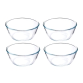 Femora Borosilicate Glass Microwave Safe All-Purpose Mixing Bowls,1650 ML, Set of 4