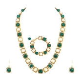 gilher Green Brass Necklace Set ( Pack of 1 ) - Green