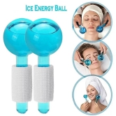 2 Pcs Ice Globes, Cooling Crystal Roller Balls with Handle, Facial Massage Tools for Face and Neck Eye circle, Skin Depuffing- Eye circle Rollers Reduce Puffiness.