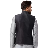 Banity Bey Men's Silk Blend Black Designer Ethnic Nehru Jacket/Modi Jacket/Waistcoat