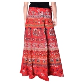 Rangun Cotton A-Line Skirt - Red - 37-41