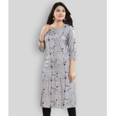 Meher Impex - Light Grey Cotton Womens Front Slit Kurti ( Pack of 1 ) - XS