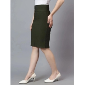 Diaz Olive Linen Womens Straight Skirt ( Pack of 1 ) - None