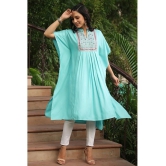 Juniper - Light Blue Rayon Flex Womens Kaftan Kurti ( Pack of 1 ) - None