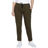 Uzarus - Olive Cotton Blend Womens Running Trackpants ( Pack of 1 ) - XL