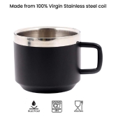 Dynore - Steel Double Walled Tea Cup 120 ml ( Pack of 2 ) - Black