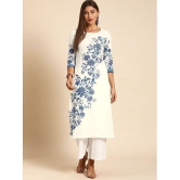 FABRR - White Cotton Blend Women's Straight Kurti ( Pack of 1 ) - None