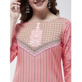 Pannkh - Pink Viscose Womens Straight Kurti ( Pack of 1 ) - None