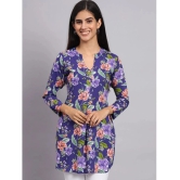 Tissu Rayon Printed Straight Womens Kurti - Purple ( Pack of 1 ) - None